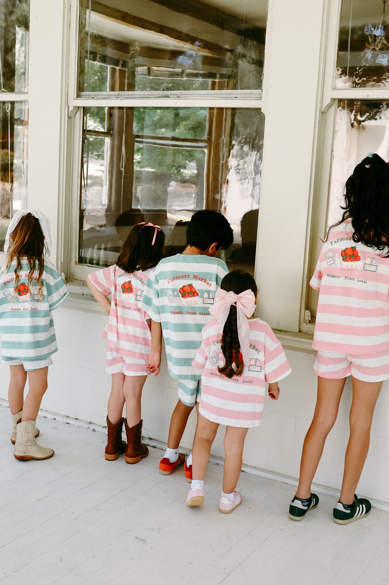 Farmers Market Striped MINT Set *100% Cotton*