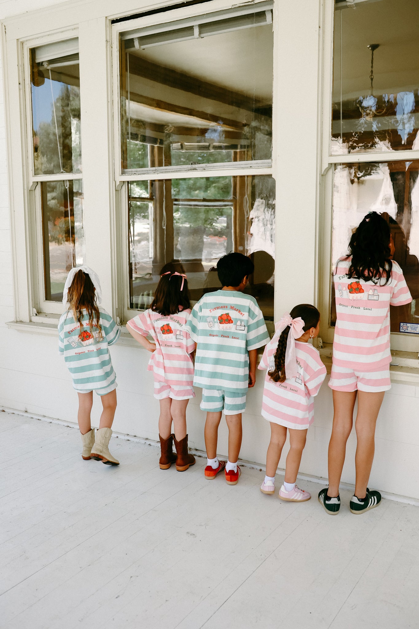 Farmers Market Striped PINK Set *100% Cotton*