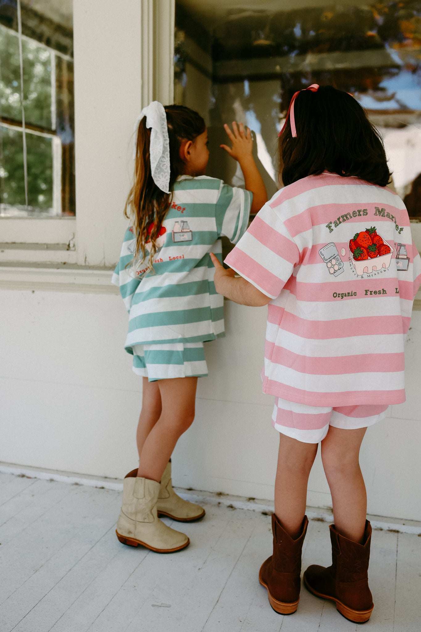 Farmers Market Striped PINK Set *100% Cotton*