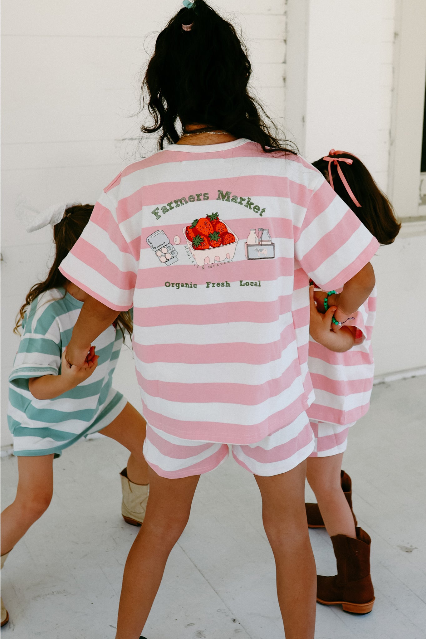 Farmers Market Striped PINK Set *100% Cotton*