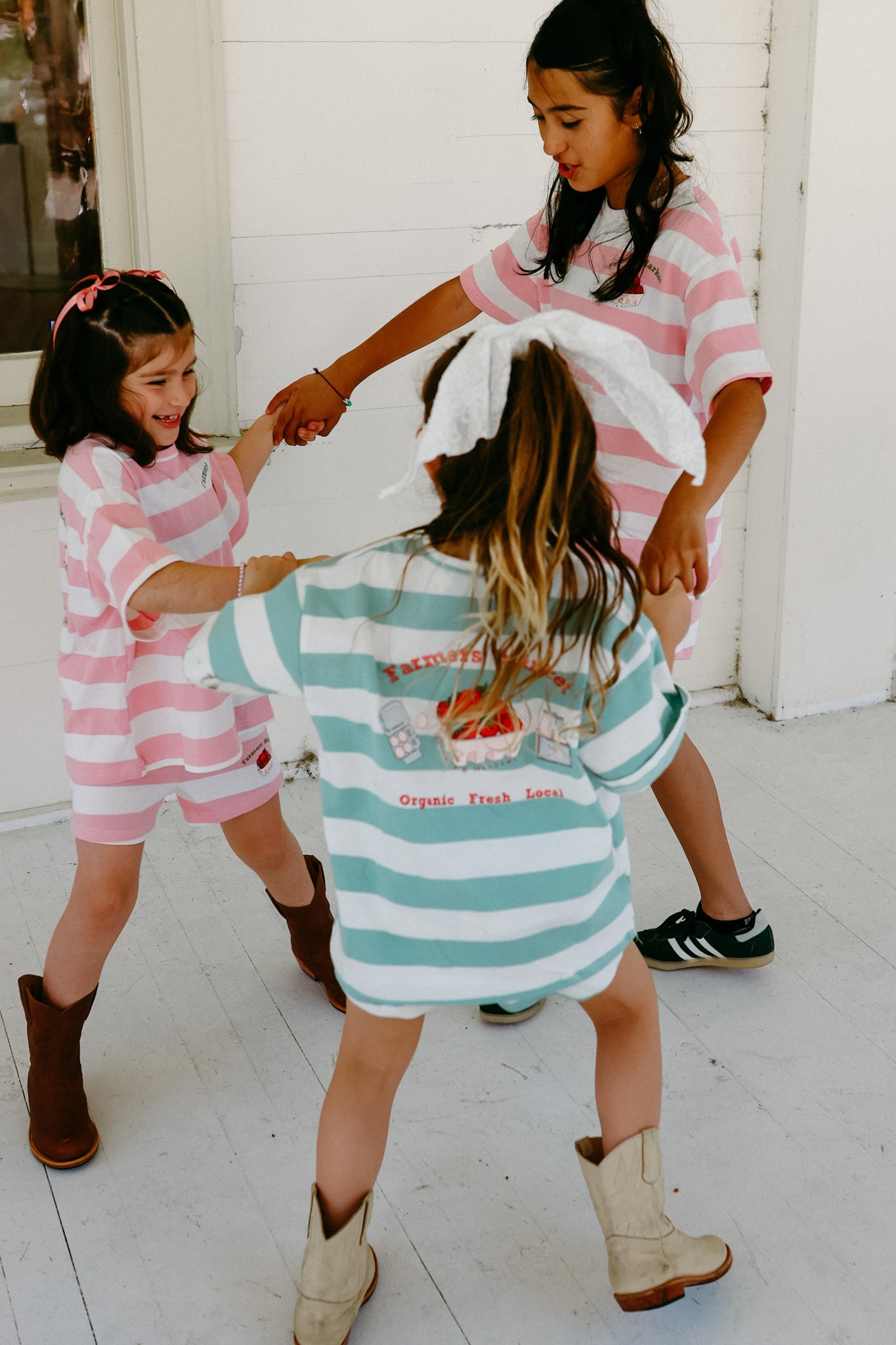 Farmers Market Striped MINT Set *100% Cotton*