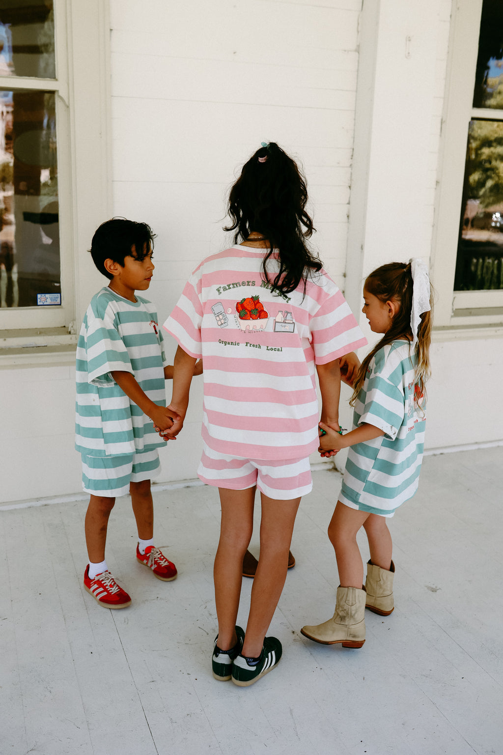 Farmers Market Striped PINK Set *100% Cotton*