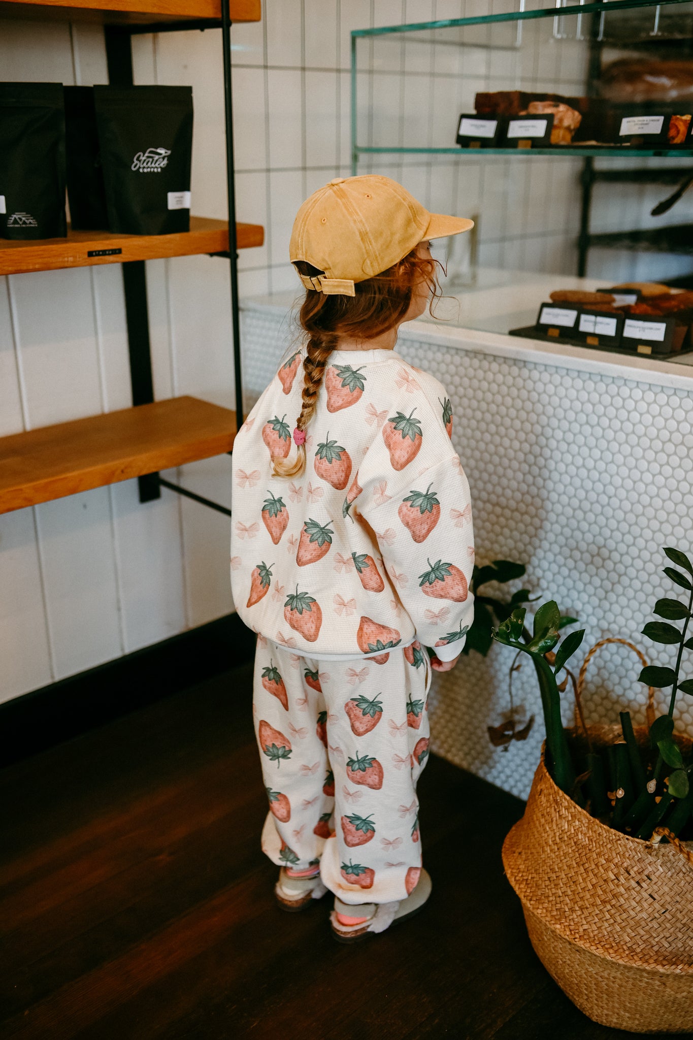 Coquette Strawberries & Bows Waffle Cotton Set