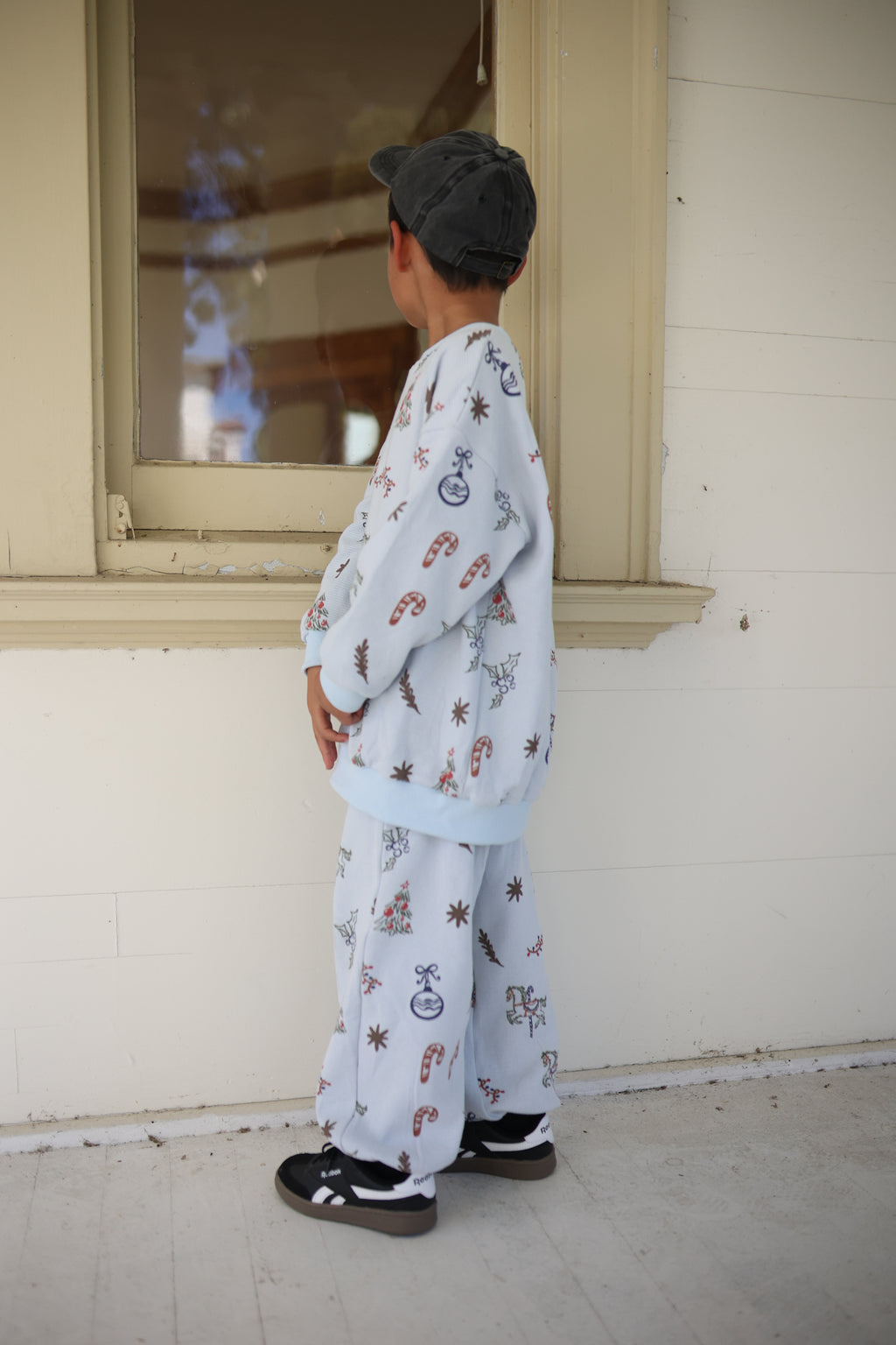 *PREORDER* Festive Holiday BLUE Waffle Set 100% Cotton