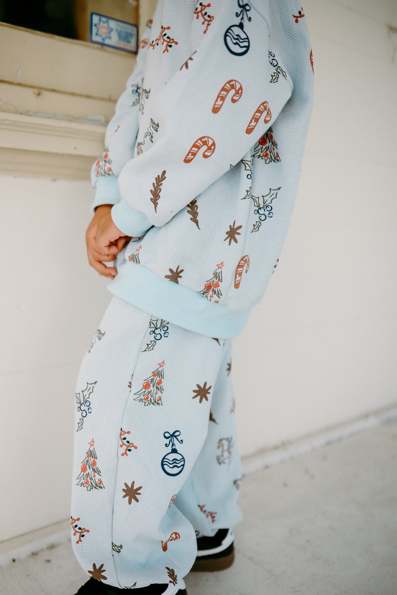 *PREORDER* Festive Holiday BLUE Waffle Set 100% Cotton