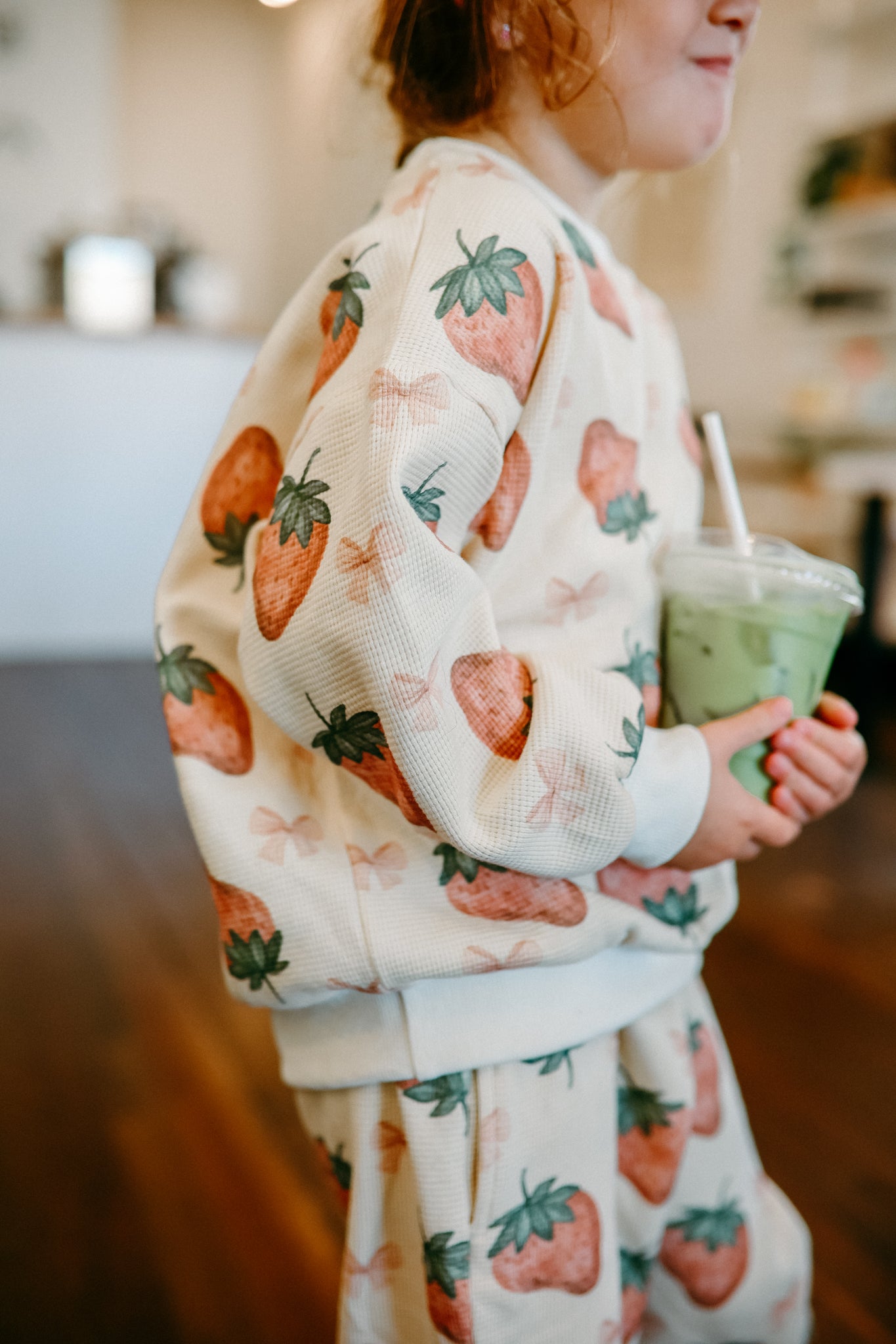 Coquette Strawberries & Bows Waffle Cotton Set