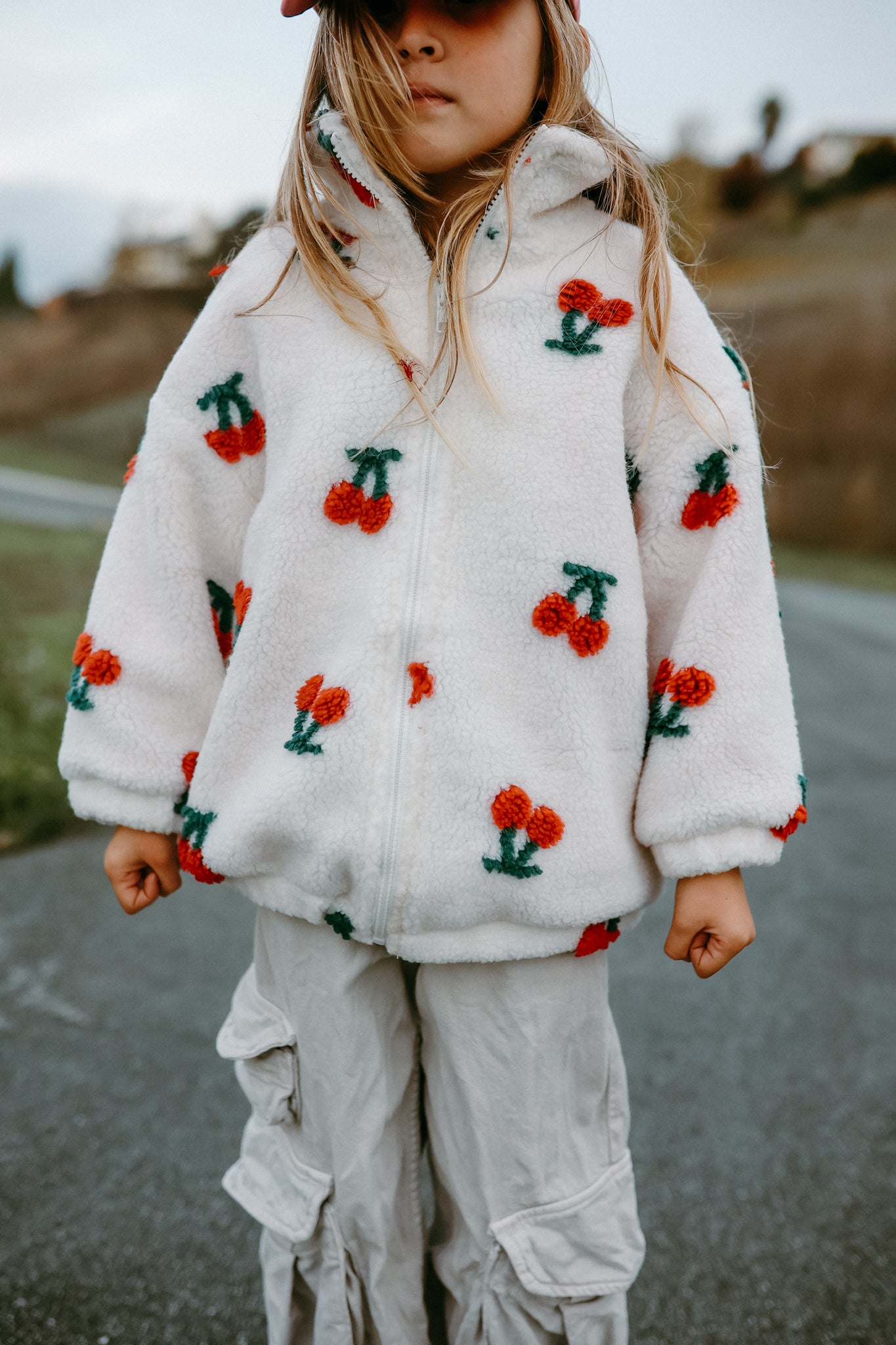 Cherries Sherpa Jacket