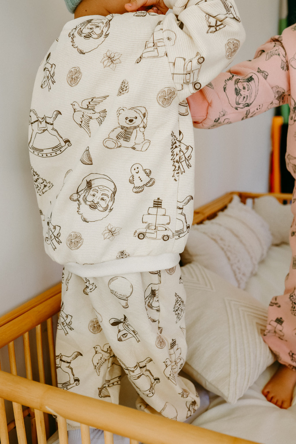 Cream WHIMSICAL Holiday Waffle Set *100% Cotton*