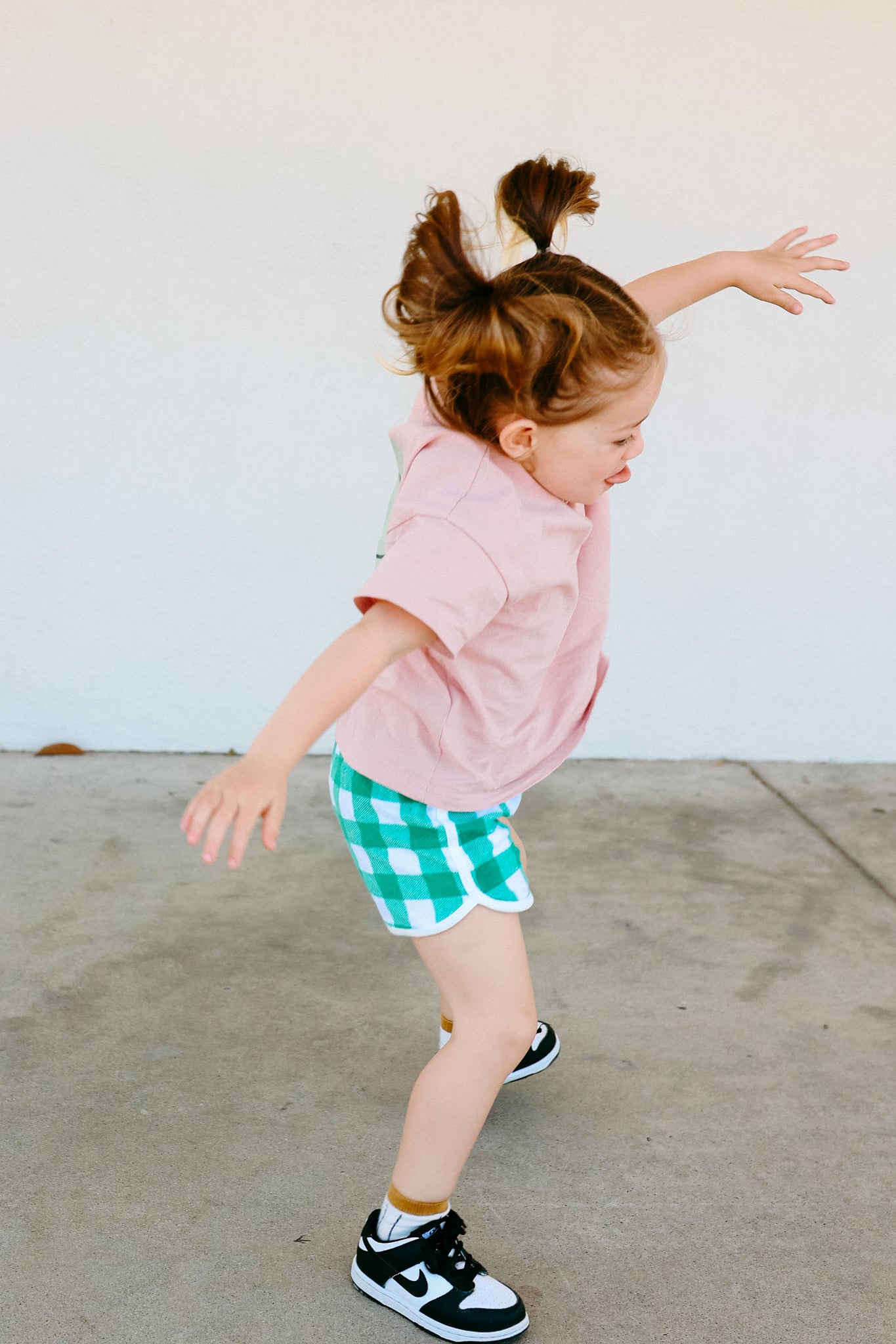 Checker Terry Track Shorts