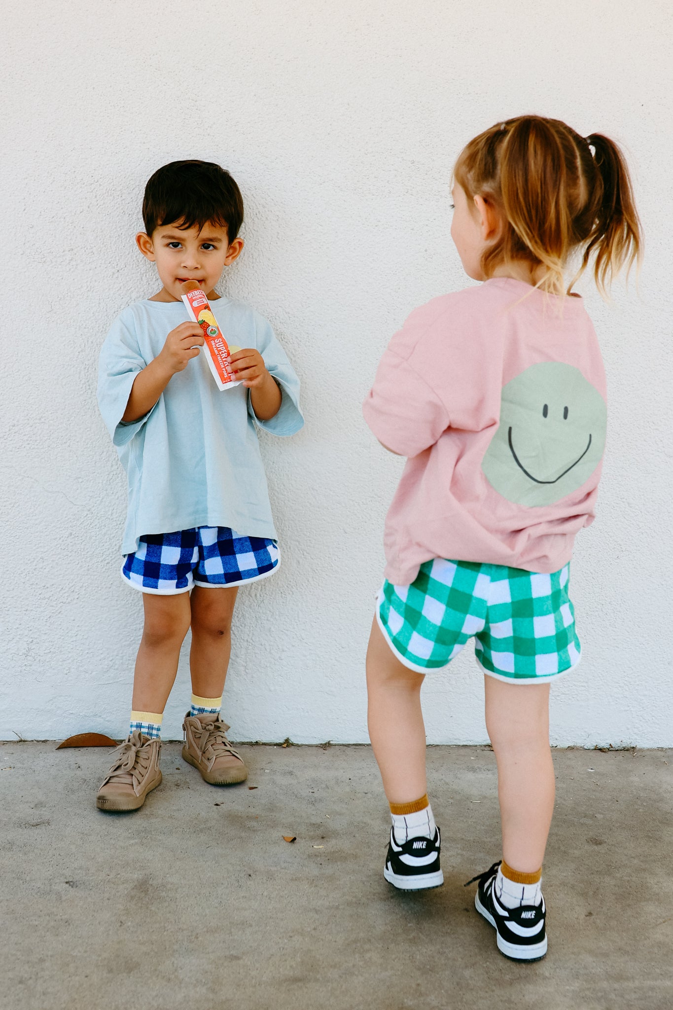 Checker Terry Track Shorts