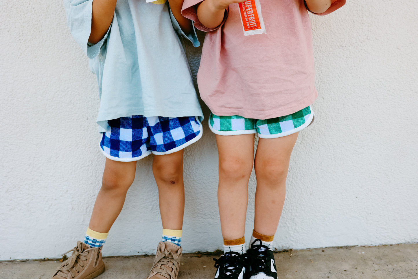 Checker Terry Track Shorts