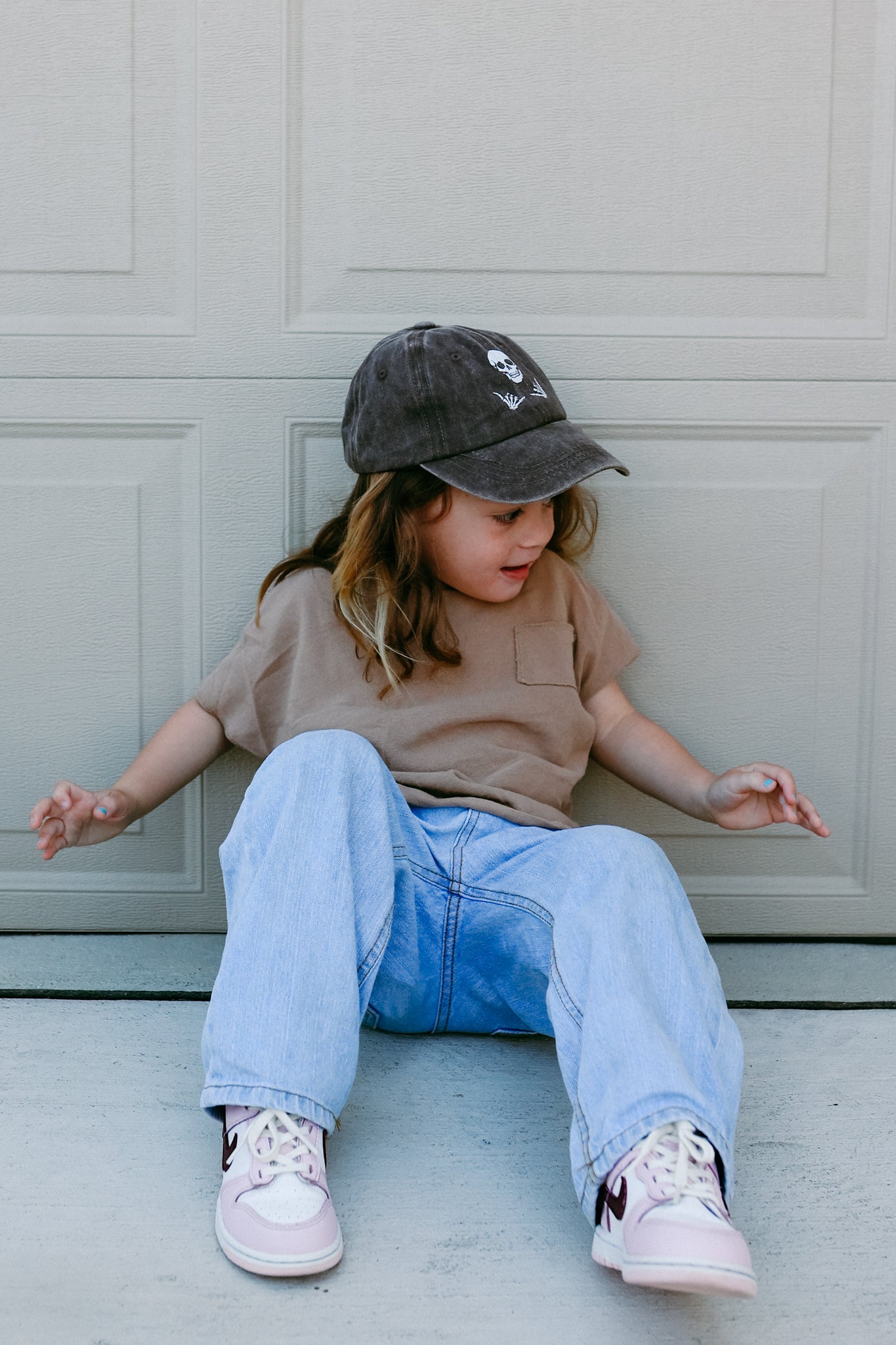 Shaka Hang Loose Skeleton Vintage Wash Kids Hat