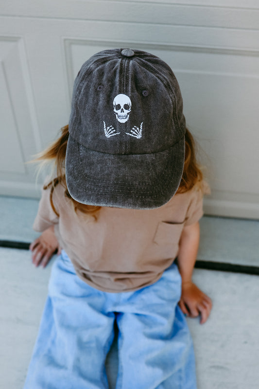 Shaka Hang Loose Skeleton Vintage Wash Kids Hat