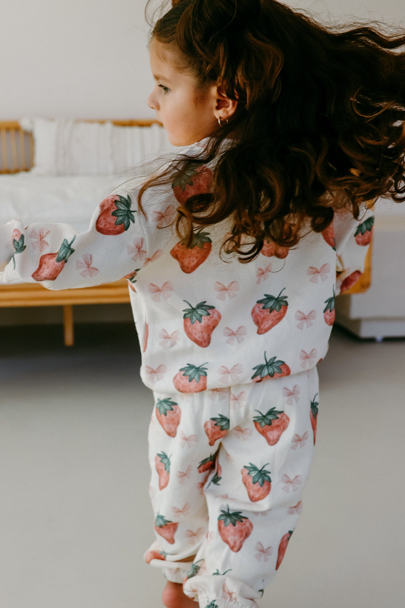 Coquette Strawberries & Bows Waffle Cotton Set