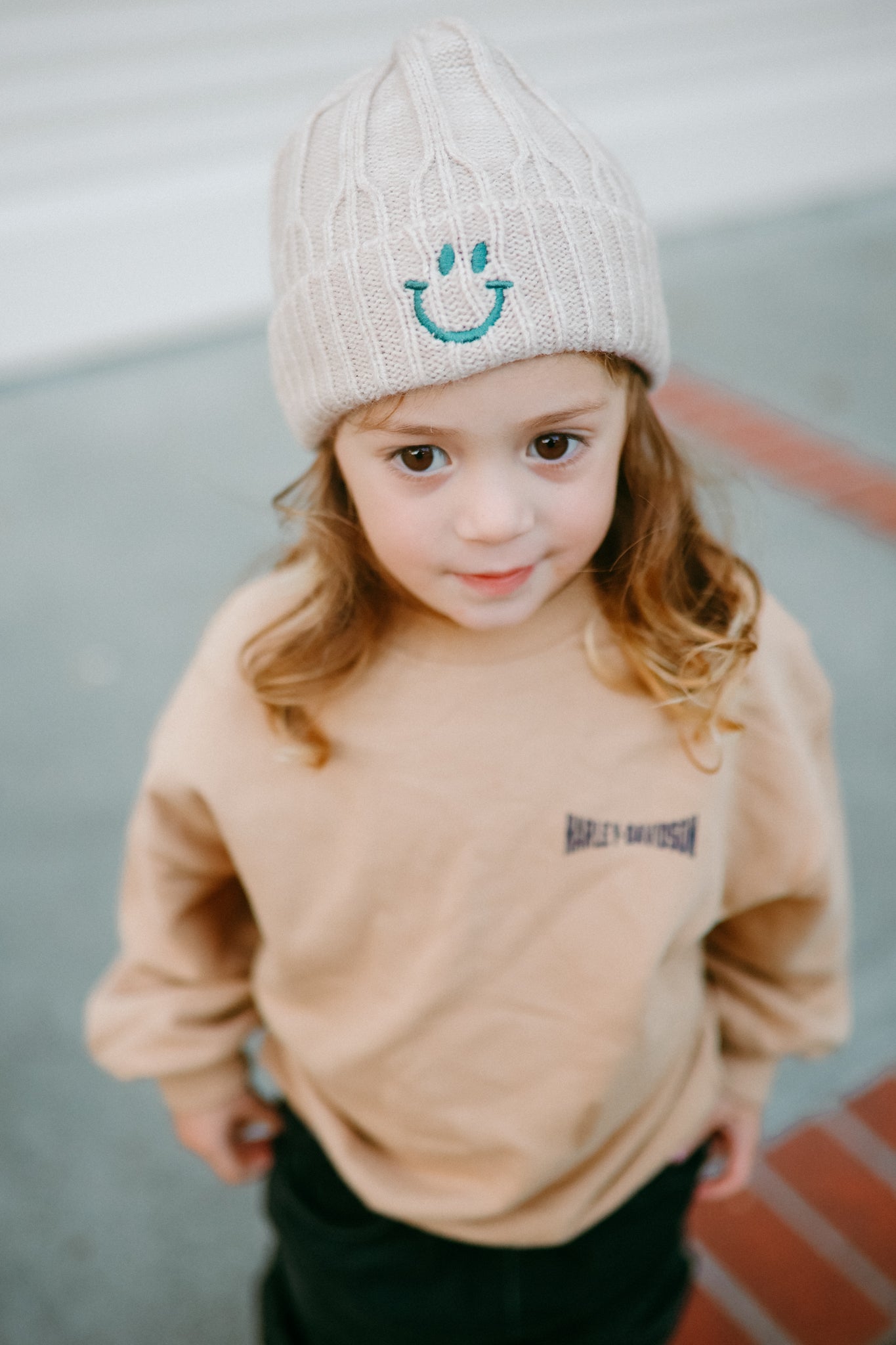 Embroidered Simple Smiley Beanie