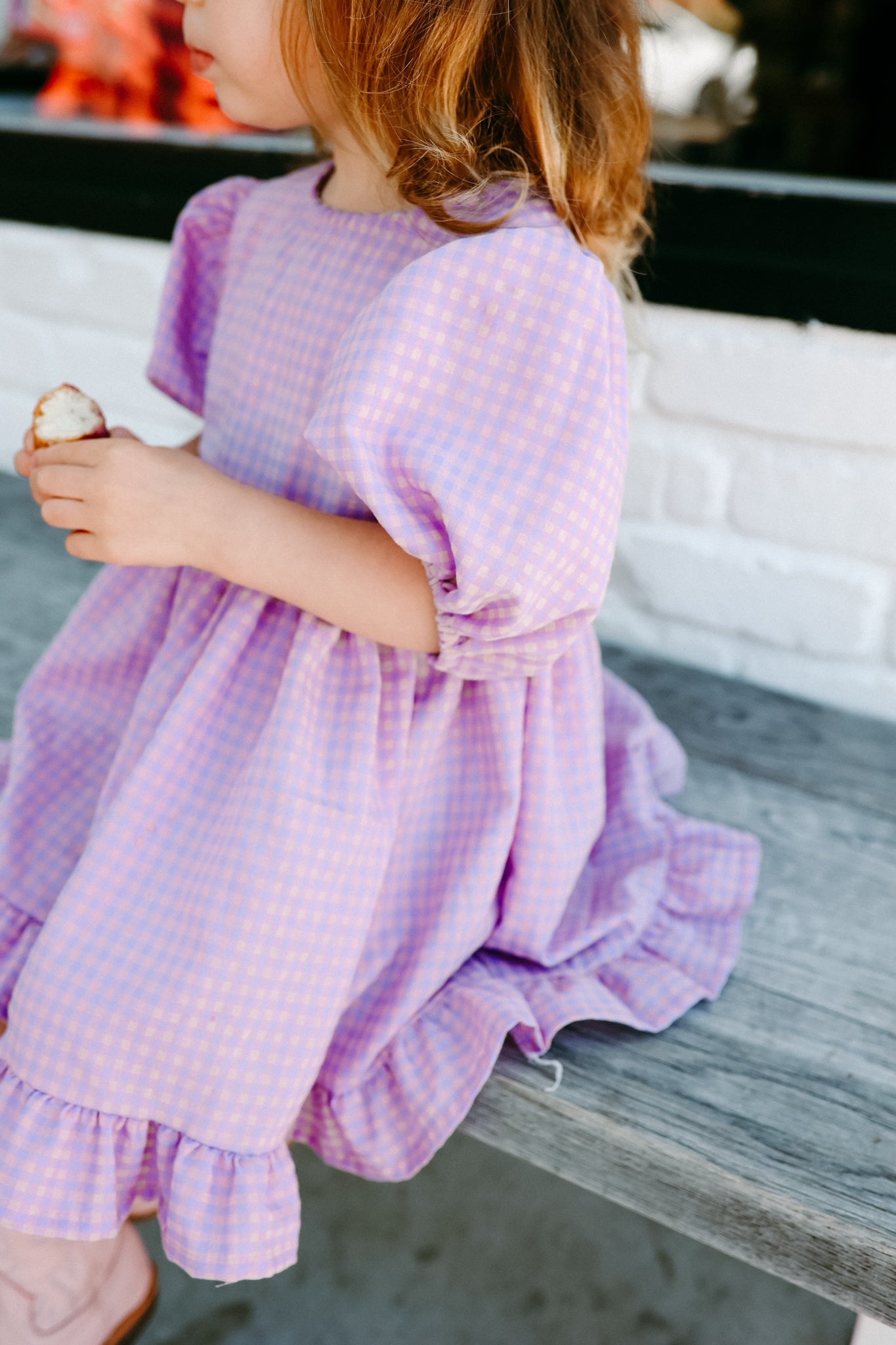 Gingham Puff Sleeve Twirl Dress