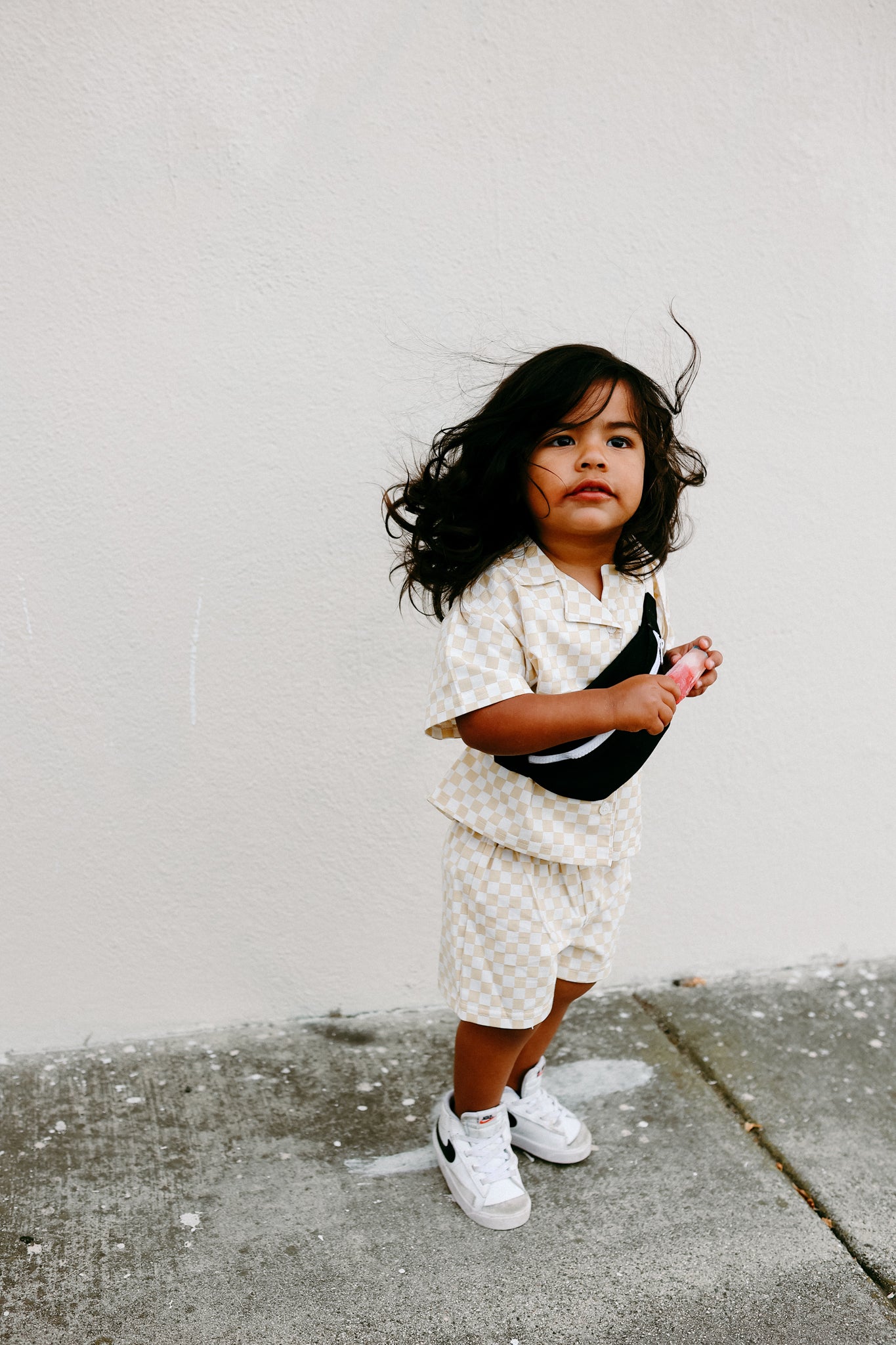 Checkered Button Top and Shorts Set