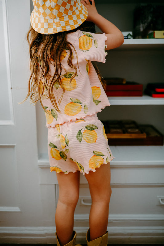 Lemons Ribbed Summer Cotton Sets *Runs Small*