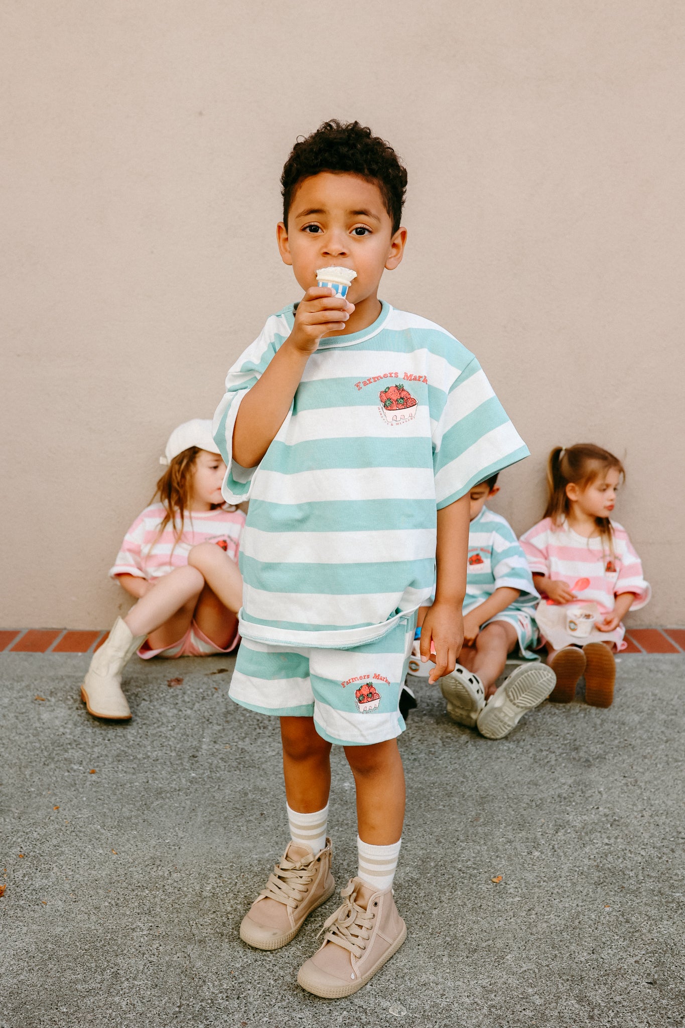 Farmers Market Striped MINT Set *100% Cotton*