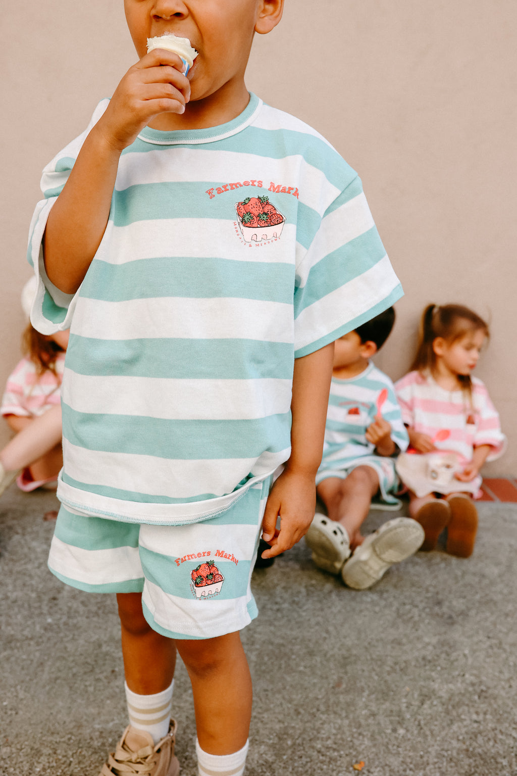Farmers Market Striped MINT Set *100% Cotton*