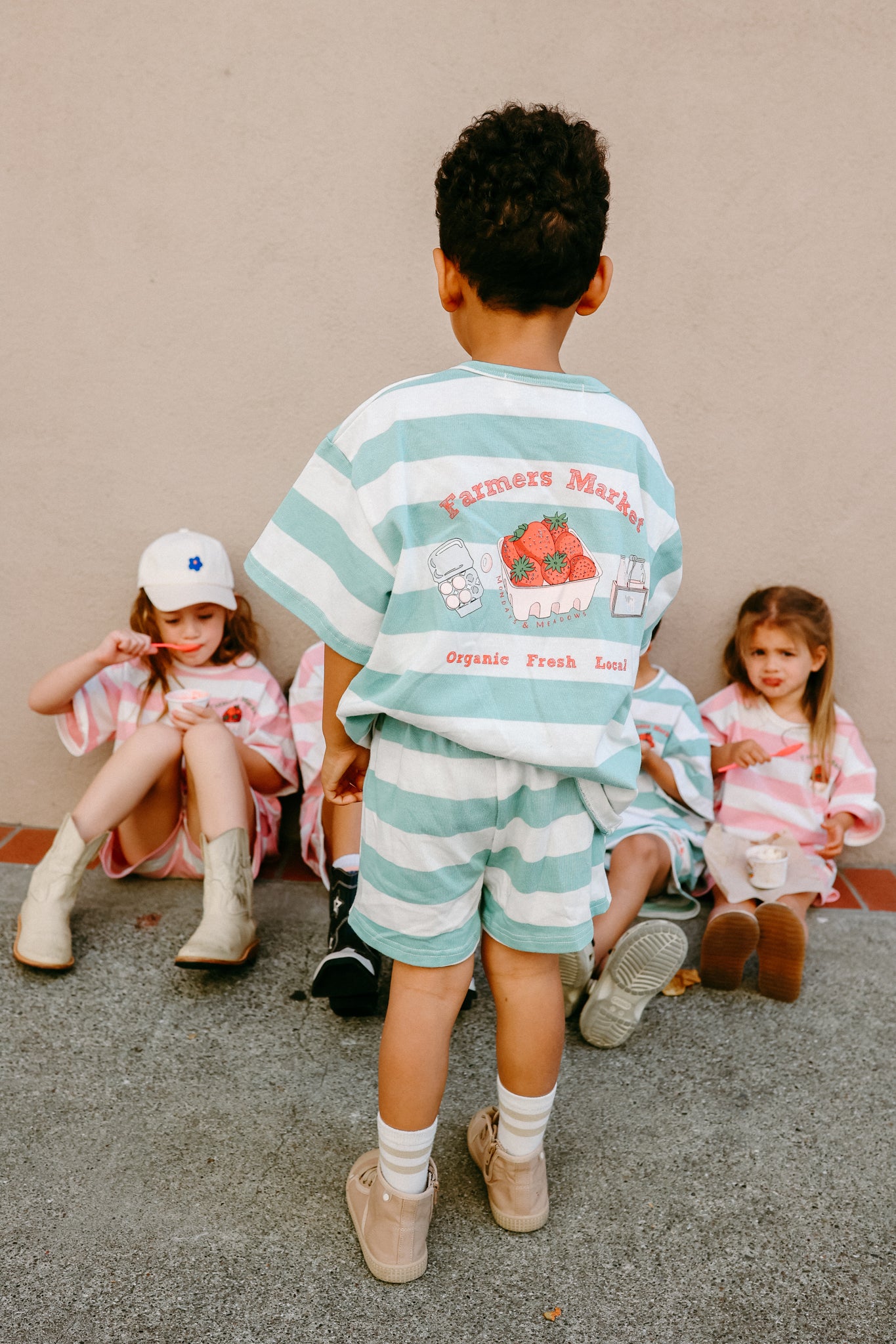 Farmers Market Striped MINT Set *100% Cotton*