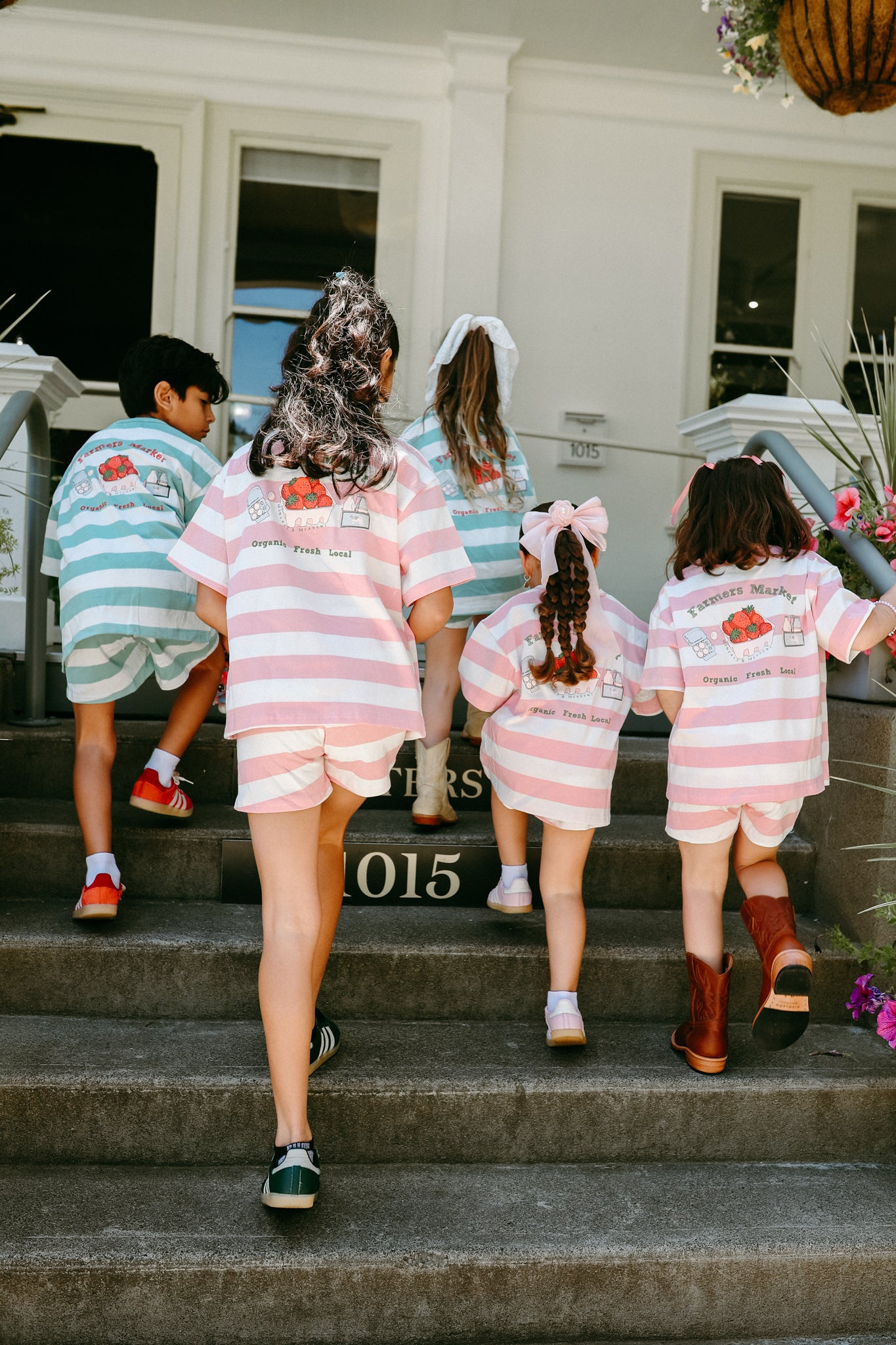 Farmers Market Striped PINK Set *100% Cotton*