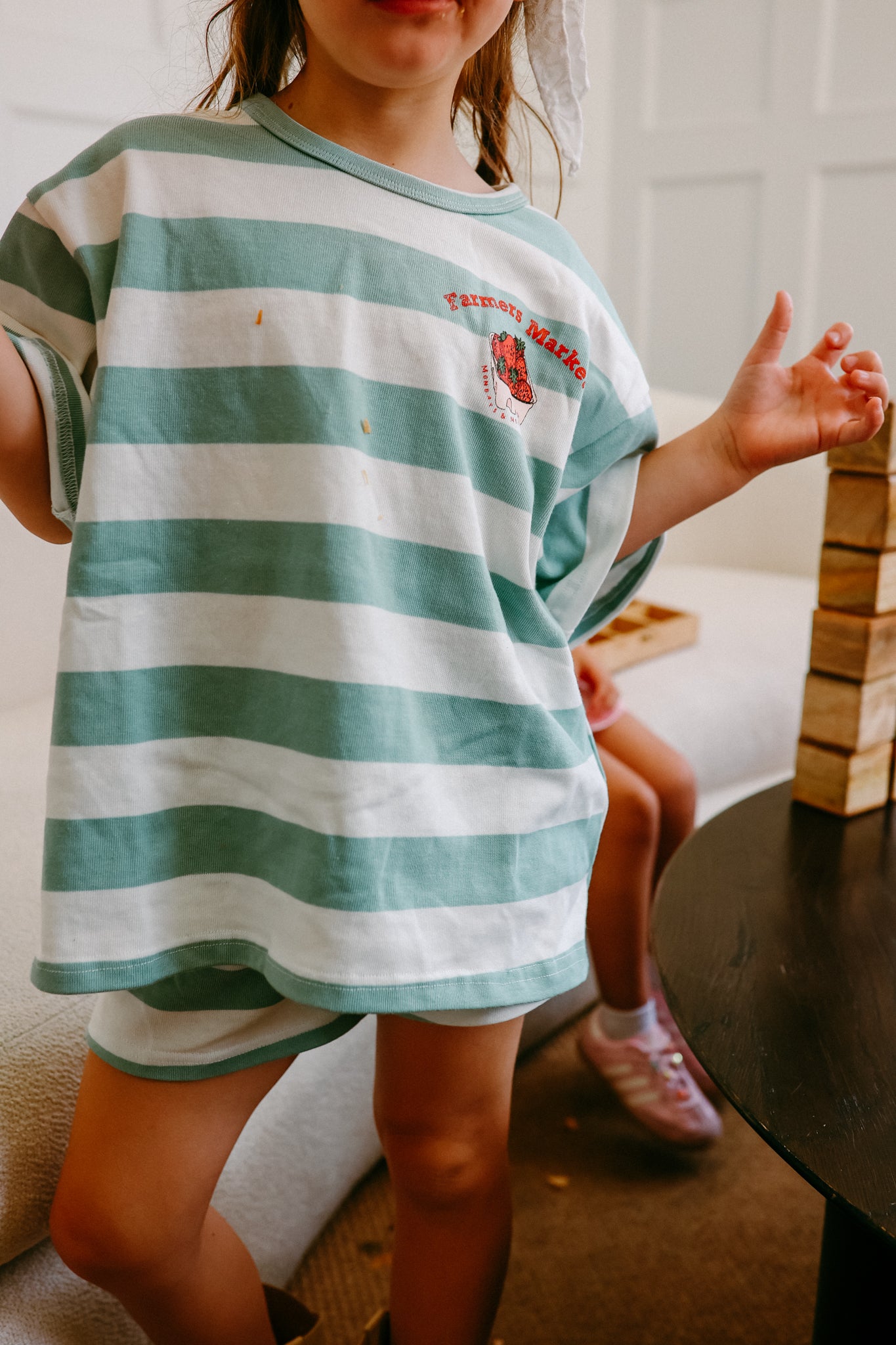 Farmers Market Striped MINT Set *100% Cotton*