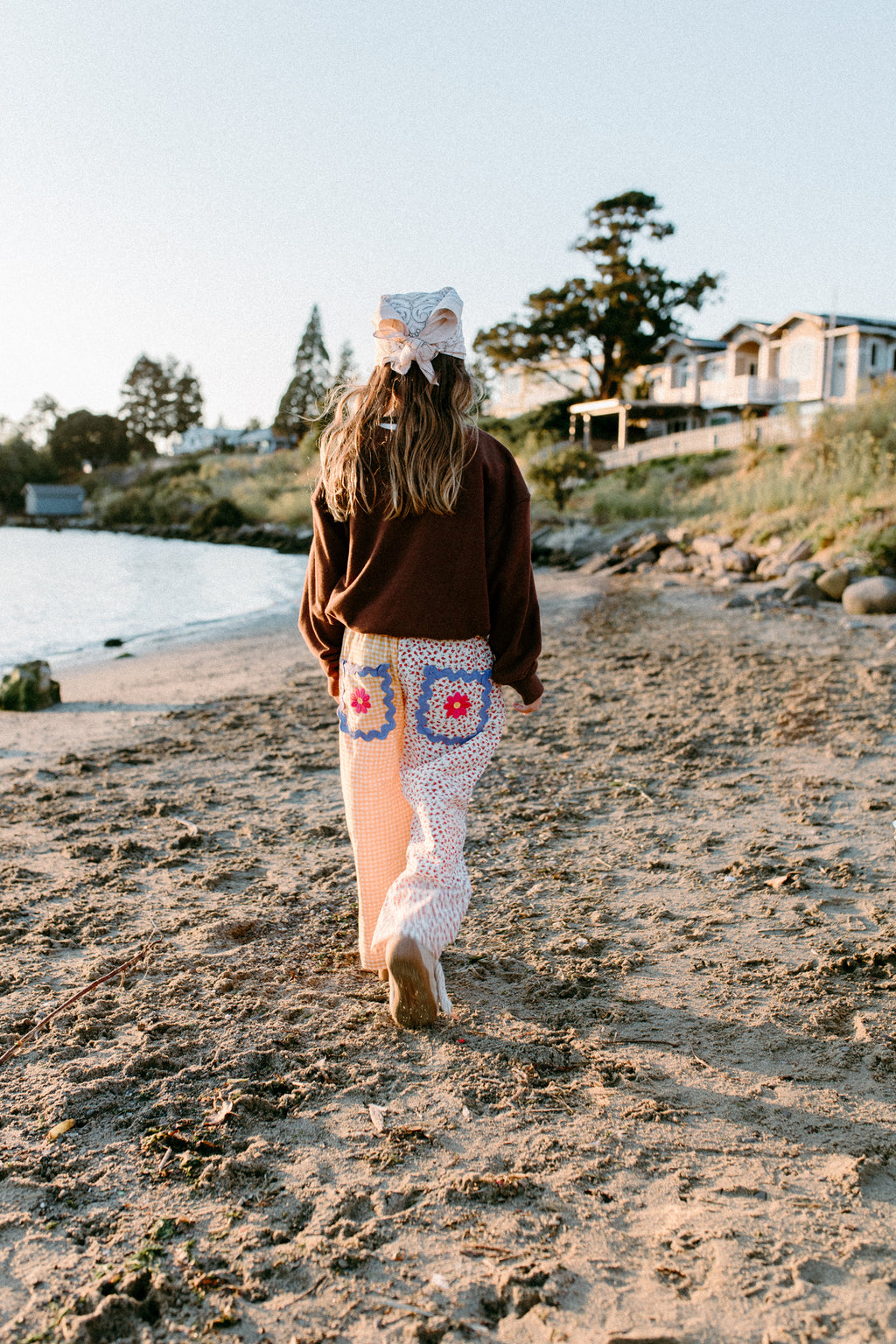 Gingham split yellow and floral oversized pants 100% cotton *PREORDER*