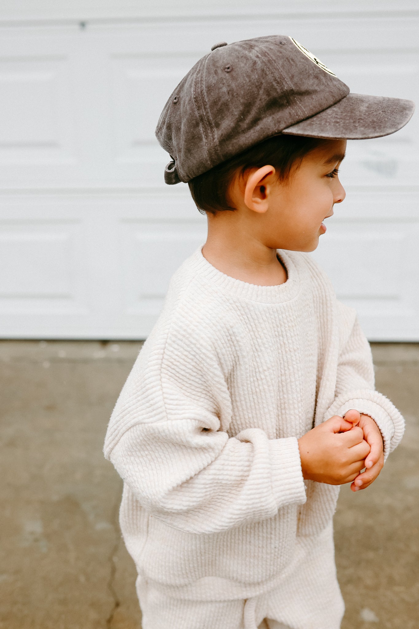 Ribbed Waffle Set - Neutral Sweatshirt and Joggers