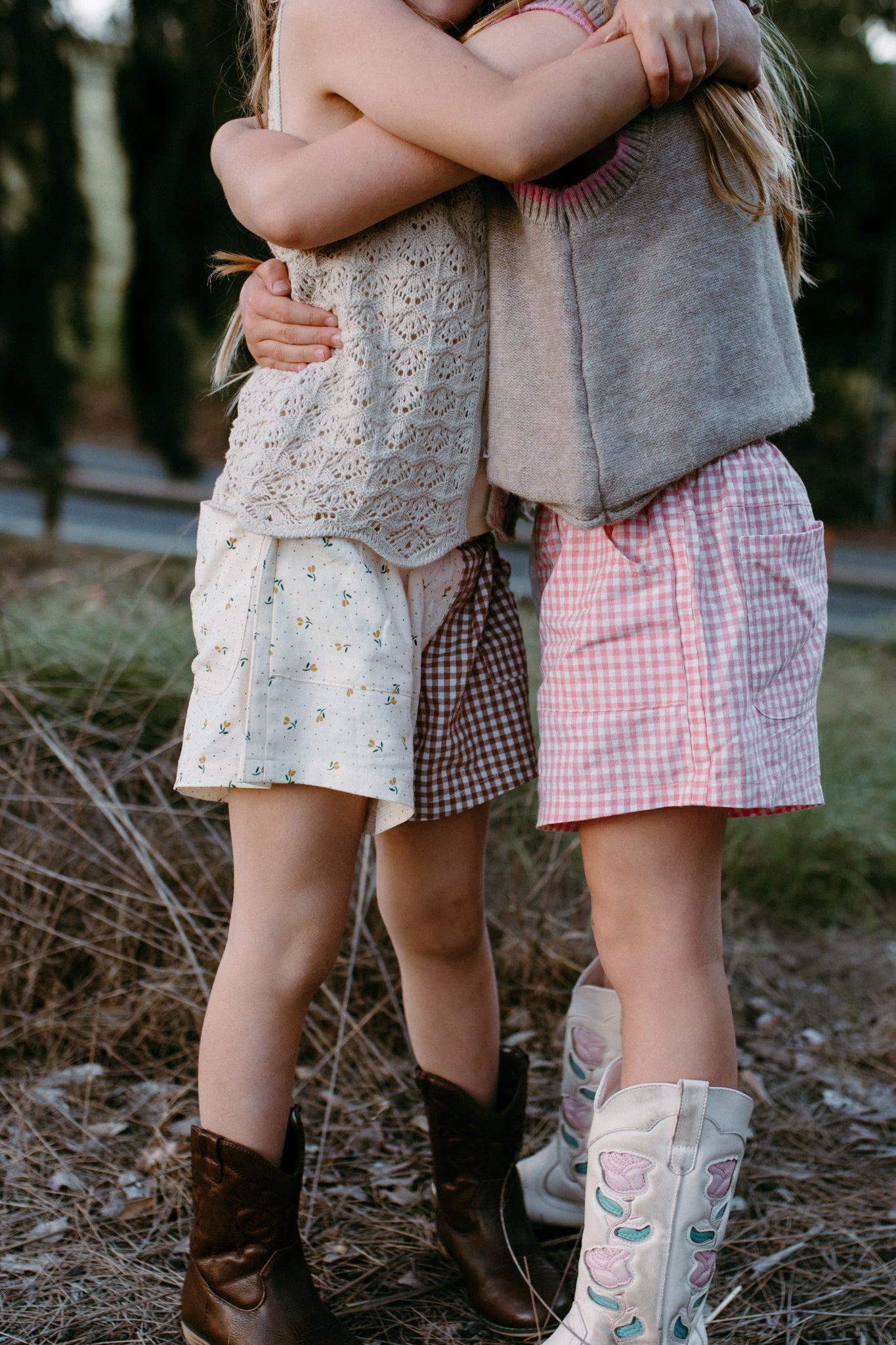 Gingham half n half cottage core shorts *100% Cotton