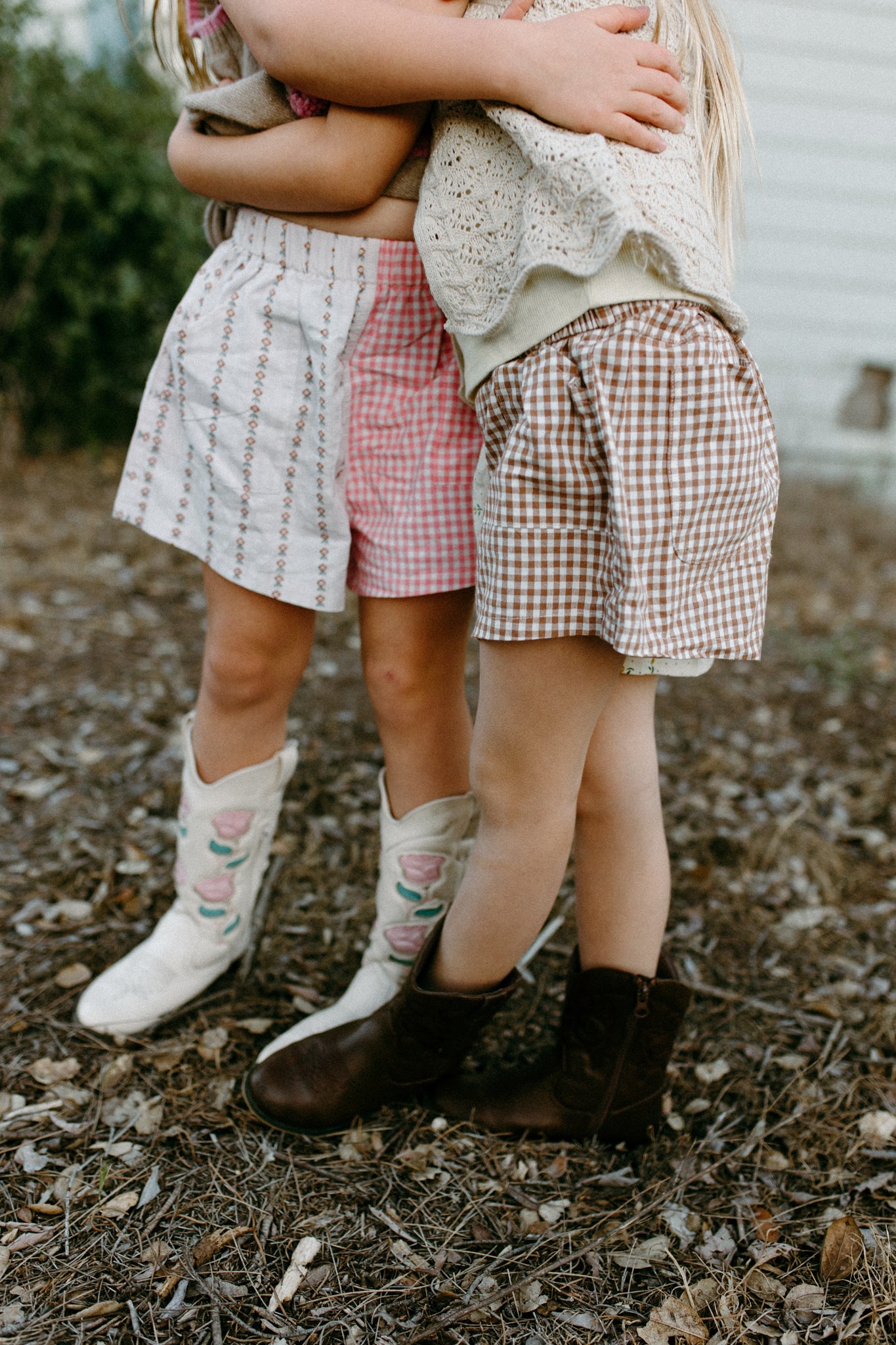 Gingham half n half cottage core shorts *100% Cotton