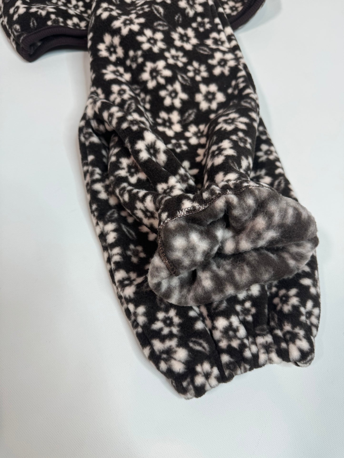 Brown Floral Fleece Set