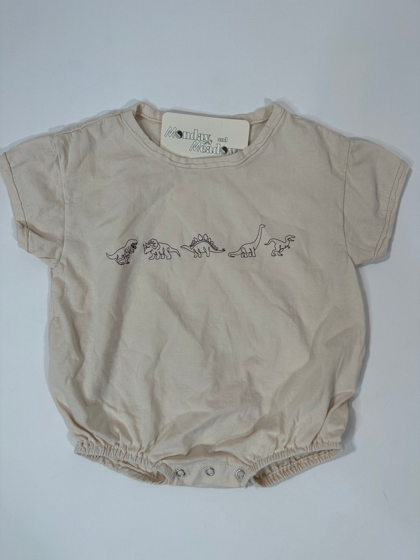 Neutral Dino Baby Romper