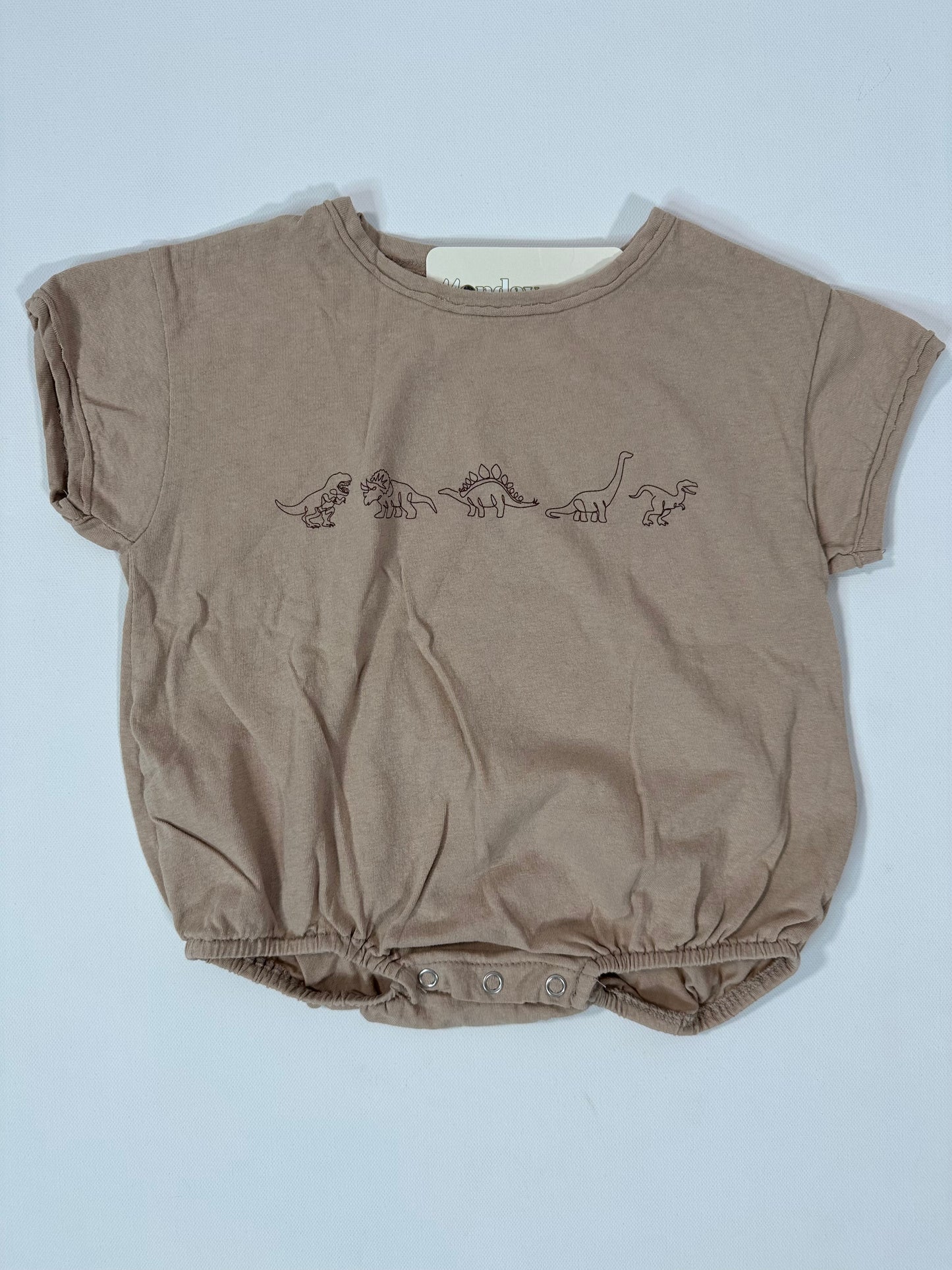 Neutral Dino Baby Romper