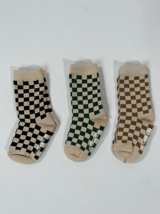 Checkered 3 Pack Toddler Socks