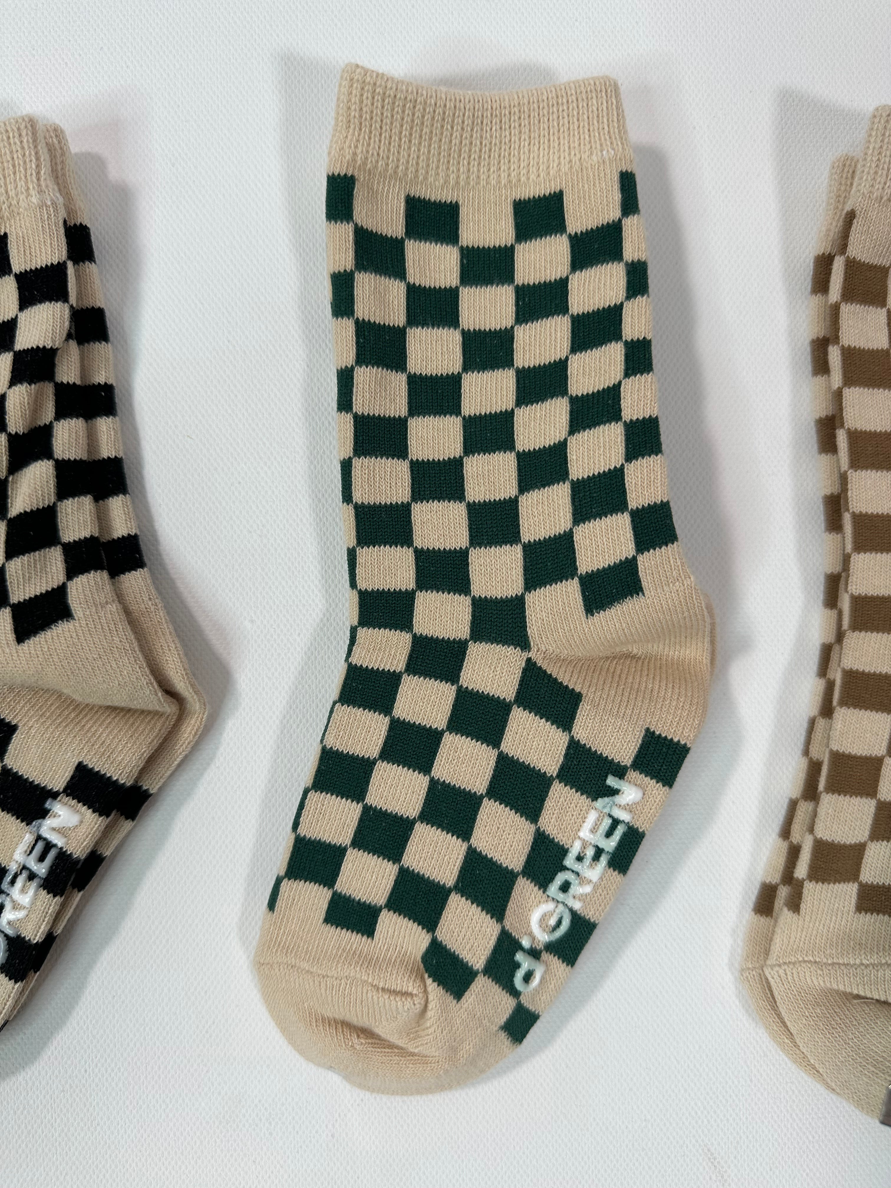 Checkered 3 Pack Toddler Socks