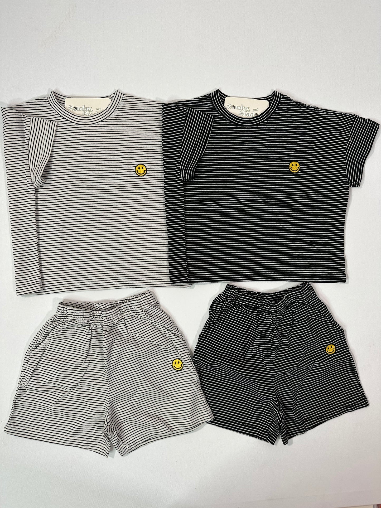 Stripes w/ Smiley Tshirt and Shorts Set