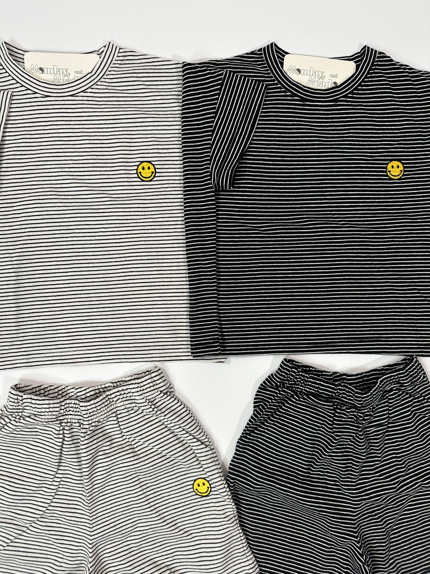 Stripes w/ Smiley Tshirt and Shorts Set