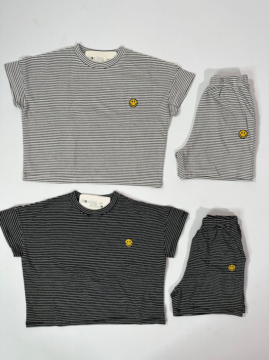 Stripes w/ Smiley Tshirt and Shorts Set