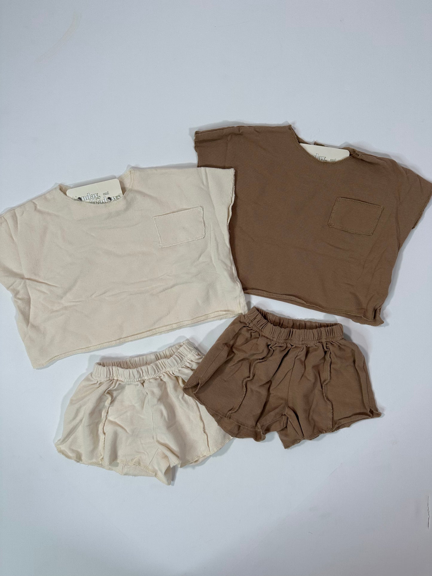 Neutral Boxy Top and Shorts Set