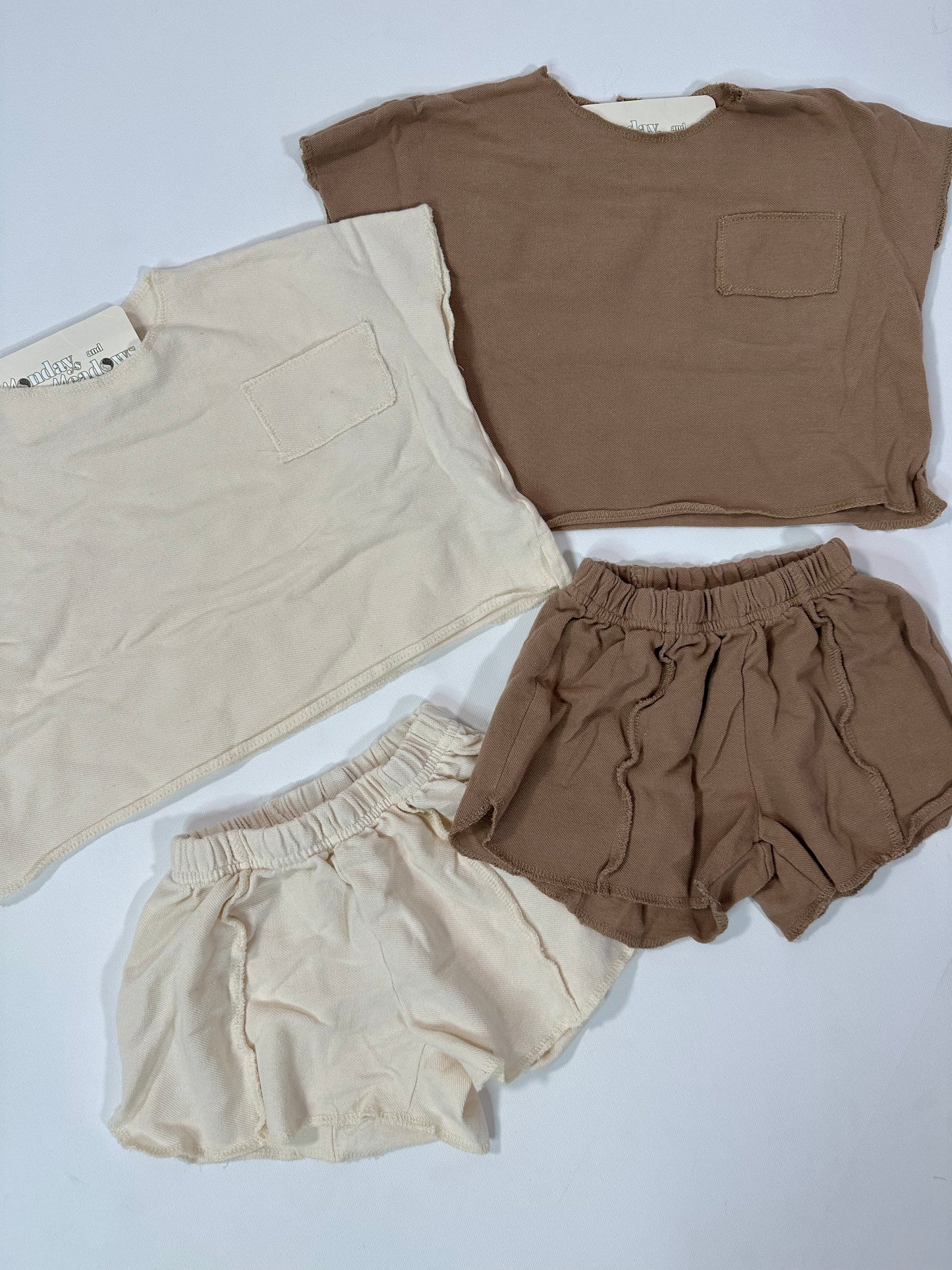 Neutral Boxy Top and Shorts Set