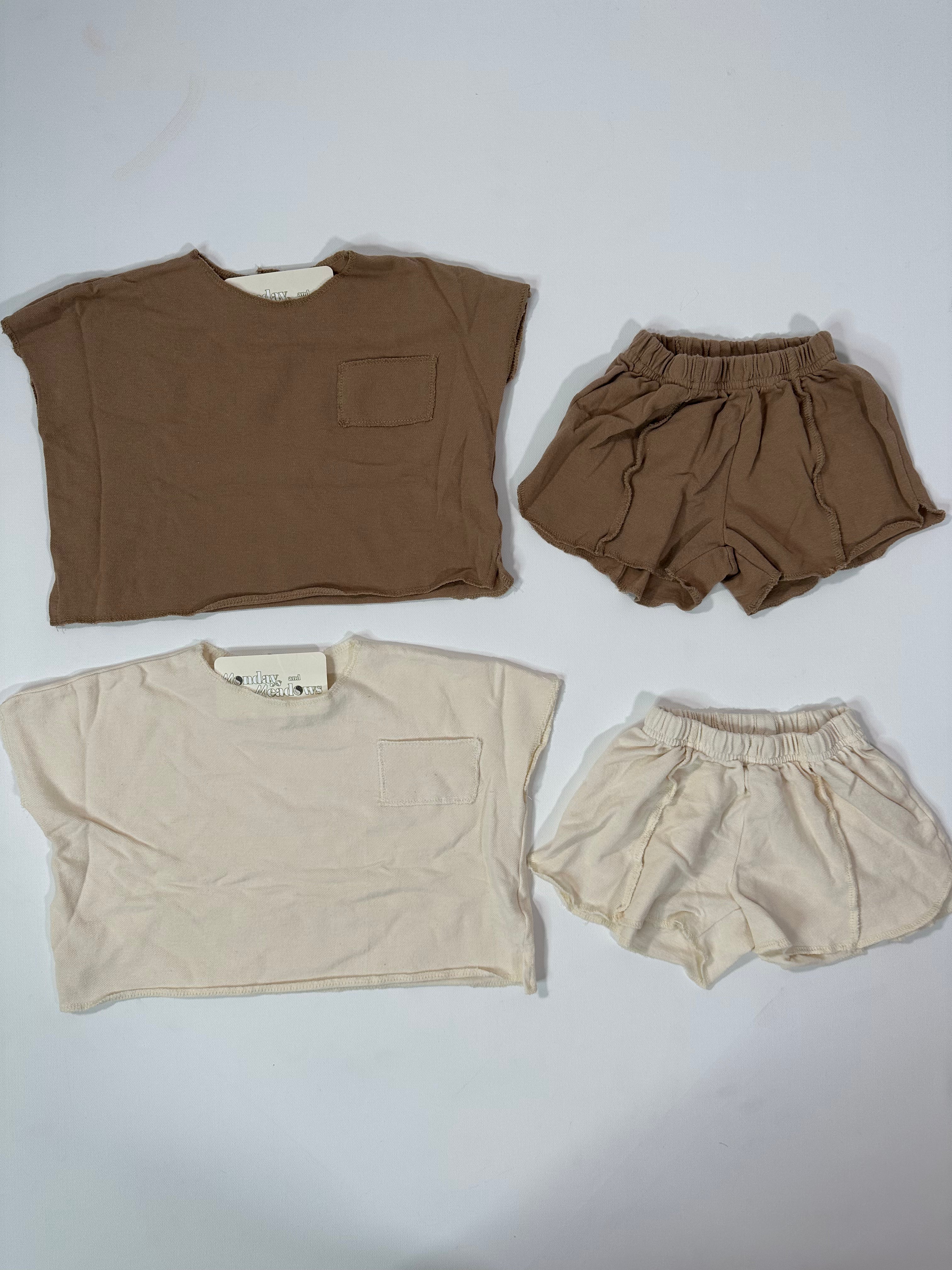 Neutral Boxy Top and Shorts Set