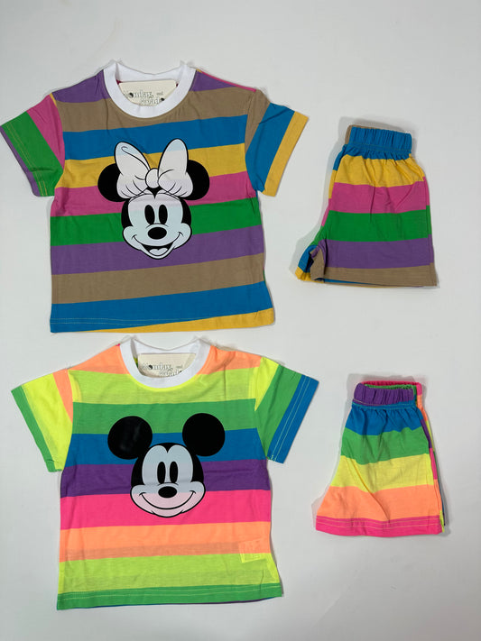 Rainbow Colorful Mickey and Minnie Sets