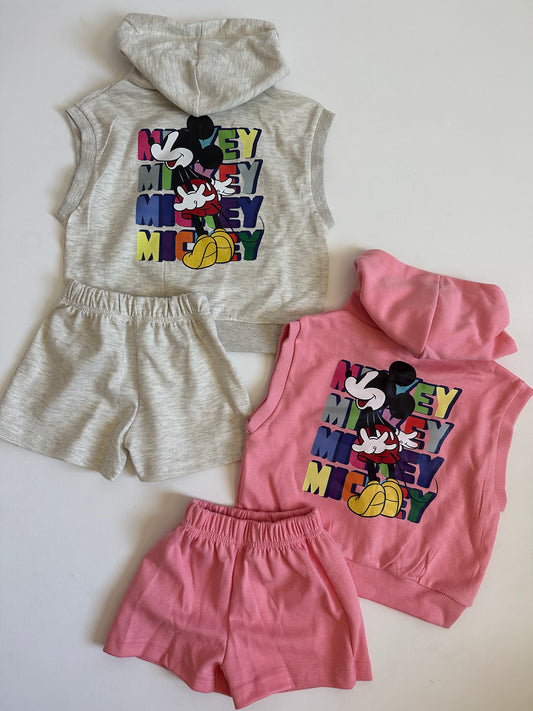 Mickey Zip Up Vest and Shorts Set
