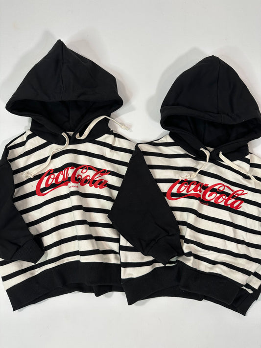 Coca Cola Striped Hoodie Sweatshirt