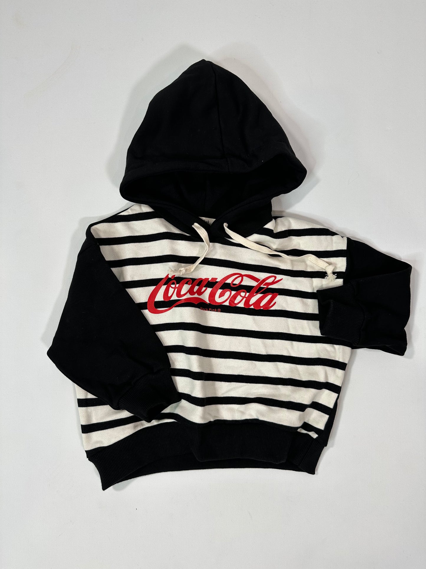 Coca Cola Striped Hoodie Sweatshirt