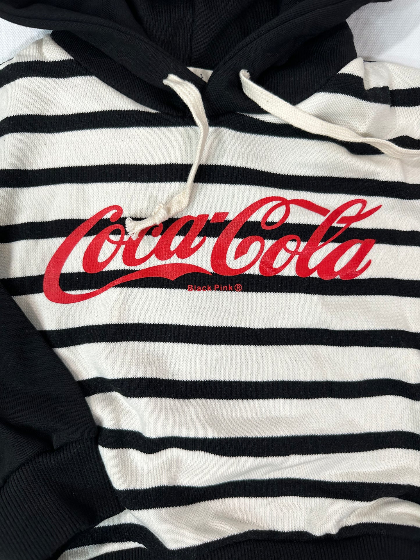 Coca Cola Striped Hoodie Sweatshirt