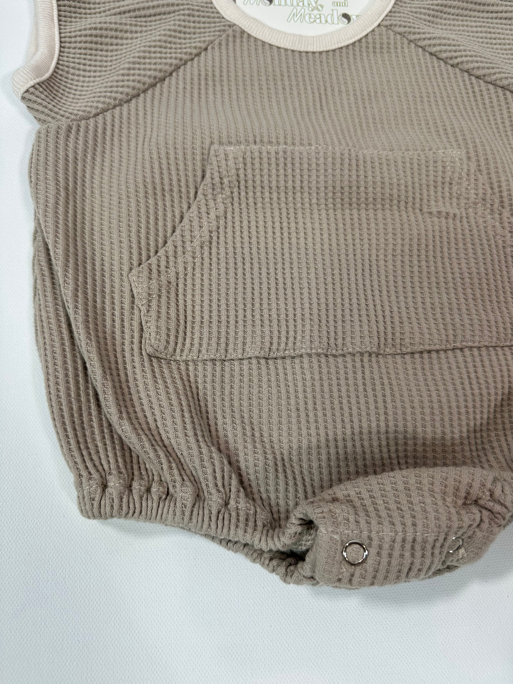 Waffle Pocket Baby Bubble Romper
