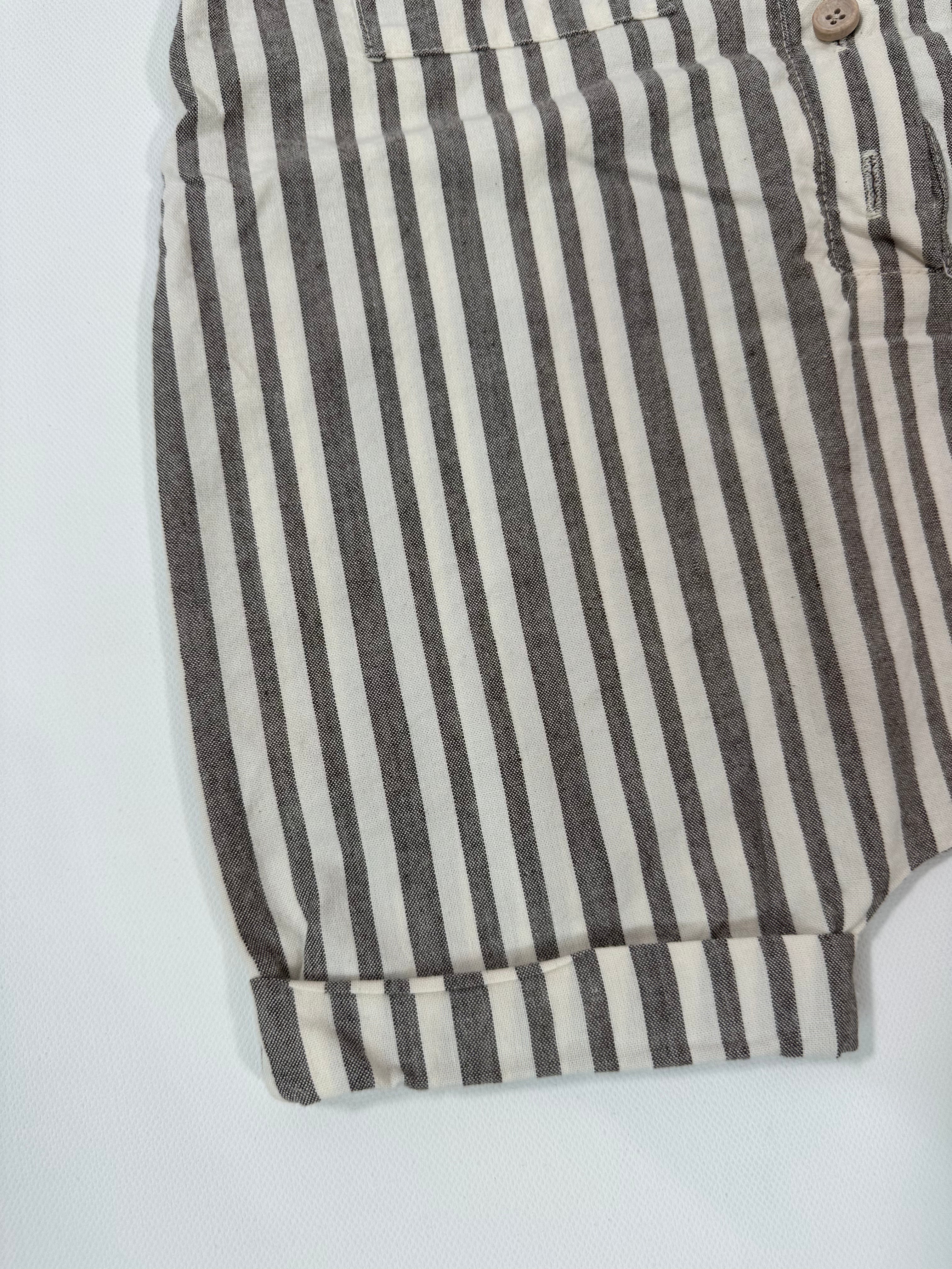 Striped Collared Baby Boy Jumpsuit