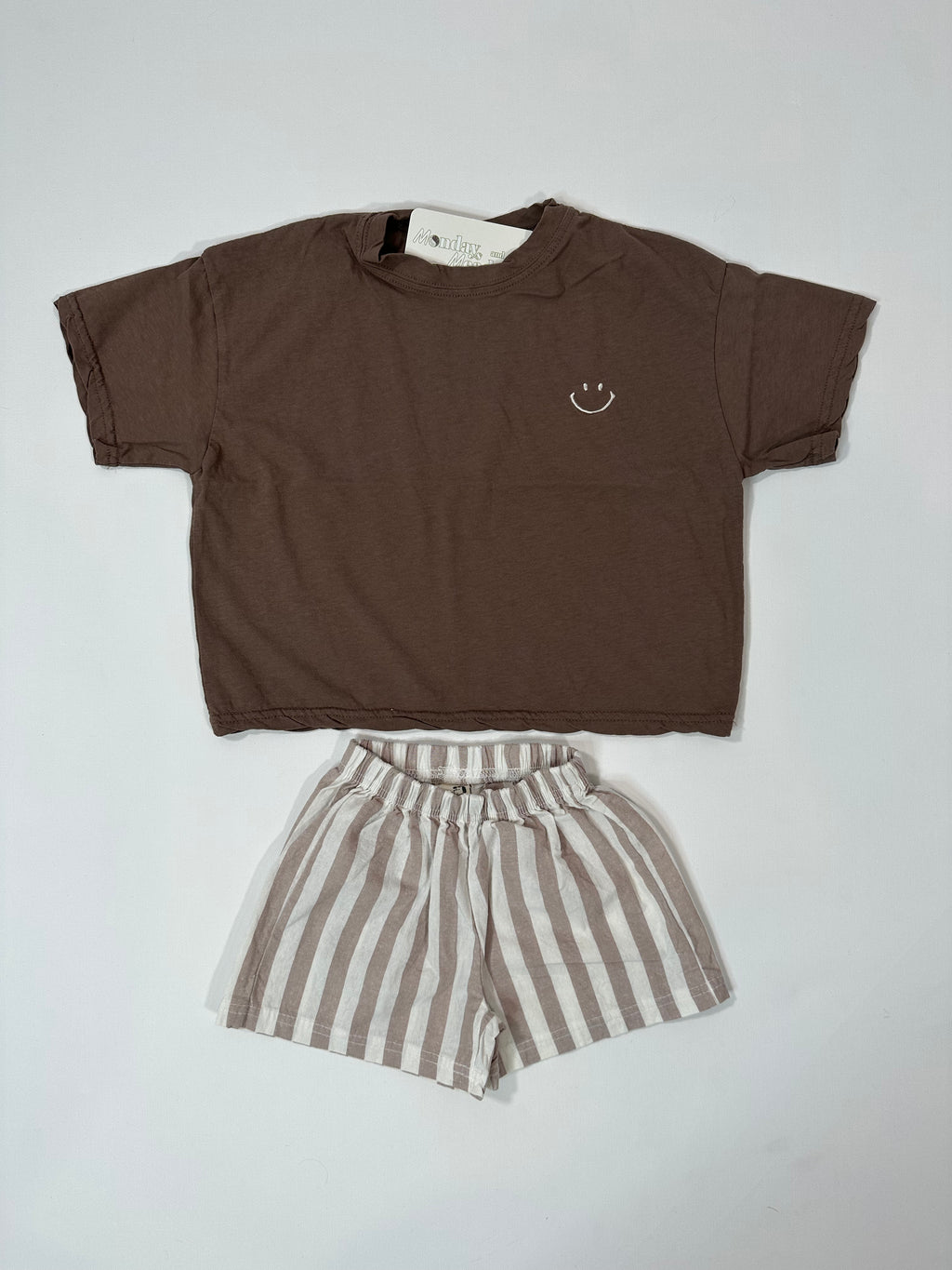 Simple Embroidered Smiley Neutral Tshirt